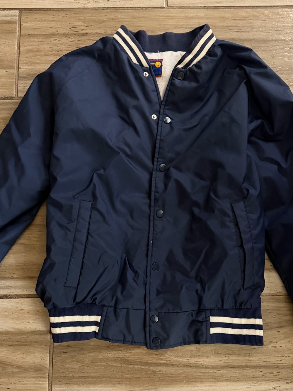 Kaytex Men's Navy Bomber Jacket with Stripe Rib Trim